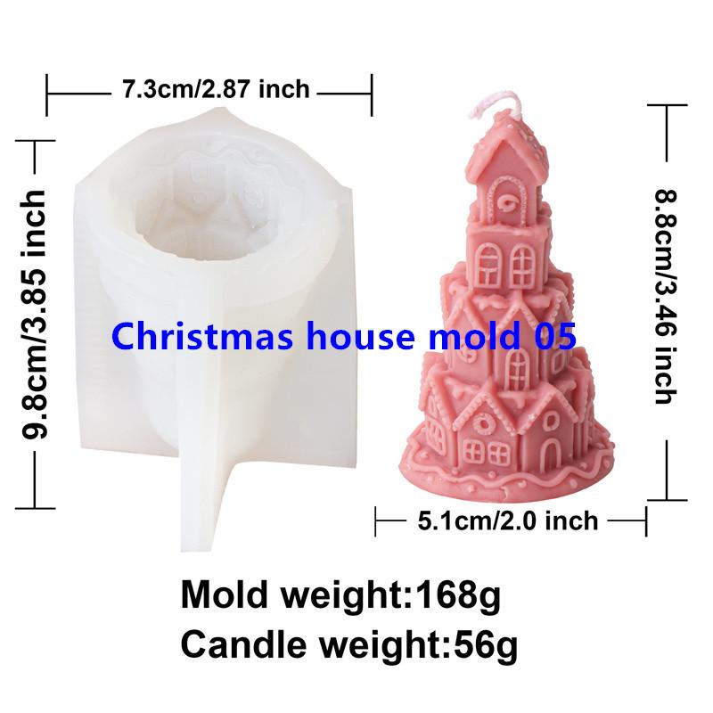3D Christmas House Candle Silicone Mold DIY Creative Cabin Baker Igloo Mold Christmas Crafts Home Christmas Decor Gift Tool