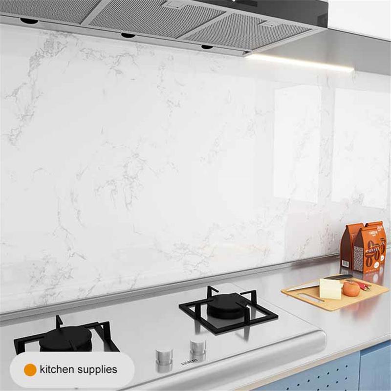 Thickened Waterproof Oilproof Self-Adhesive Marble Vinyl Film Kitchen Cabinet Door Decorative Cover Furniture Renovation Sticker