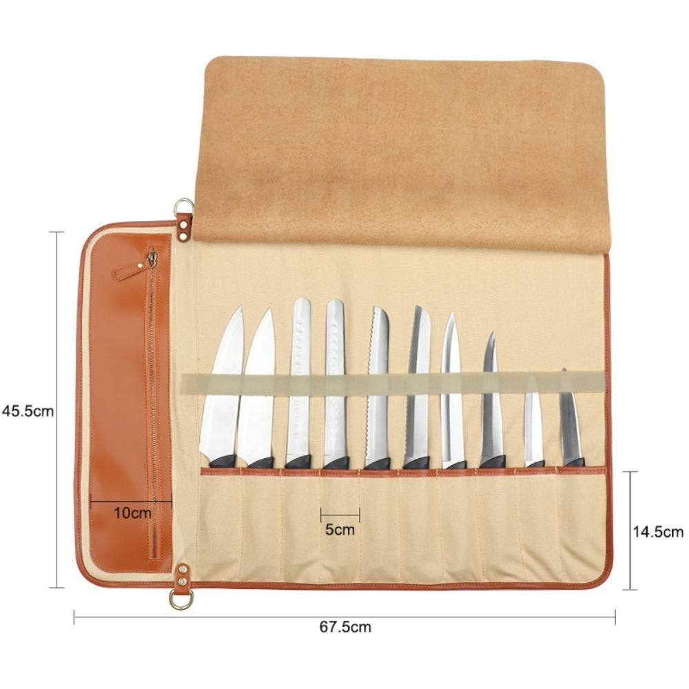 Outdoor Leather Knife Bag, Chef Knife Bag, Cowhide Knife Bag, Outdoor Camping Bag