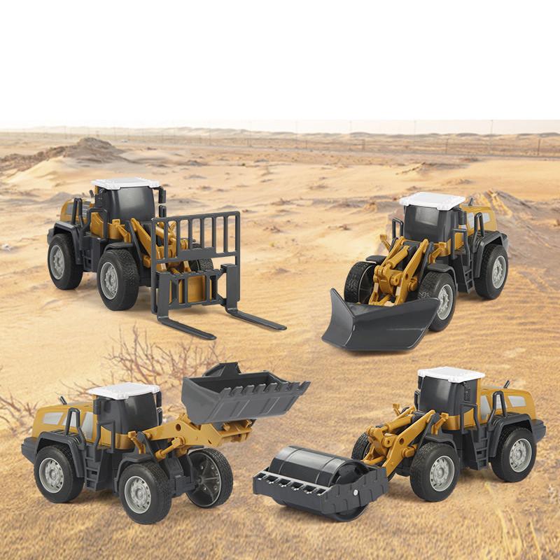Alloy Engineering Excavator Toy Set With Crane Transport Truck Inertial Children's Play Vehicles