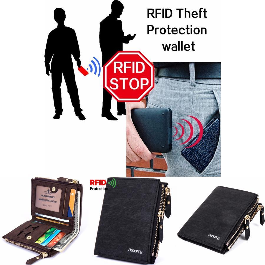 Premium Quality Rfid Theft Protection Coin Bag Zipper Men Wallet For Modern Lifestyles