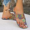 Fashion Summer Women Slippers Bohemian Flower Pattern Sandals Casual Flip Flops Fashion Big Size Slippers Home Slides Women Sling Shoes