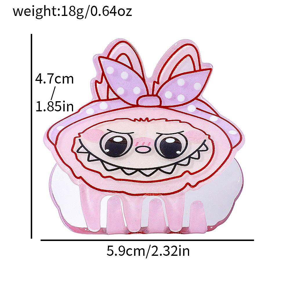 

Мультяшная акриловая заколка для волос Labubu, милый зажим-краб, аксессуар, подарки для друзей