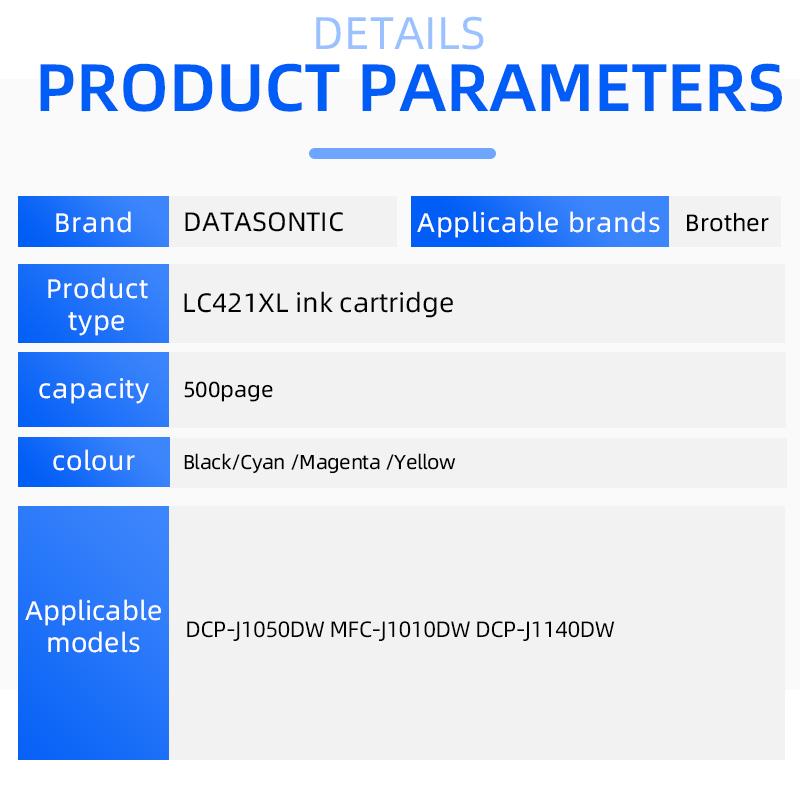 Cartucho de tinta LC421XL, Para impresora brother DCP-J1050DW MFC-J1010DW DCP-J1140DW
