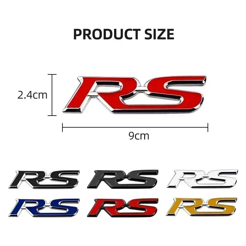 1pcs 3D Metal RS Logo Car Decal Trunk Body Side Sticker Accessories