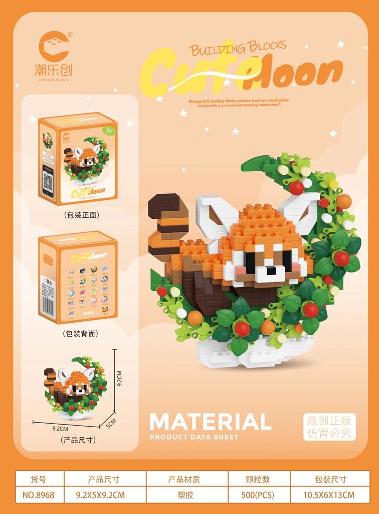 Animales Pequeños Panda Gato Flor Luna Dibujos Animados Animación Bloques de Construcción Juguete Kawai Modelo de Montaje Niños Niñas Regalo de Navidad