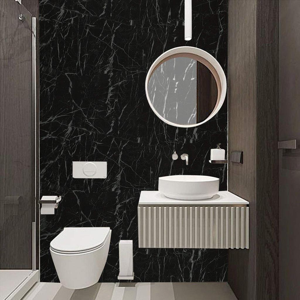 loyouve Marble Wallpaper Sticker, 60cm x 10m, Heat-Resistant, Oil-Resistant, and Mildew-Resistant, Marble Pattern, Removable, Medium Viscosity (Stick