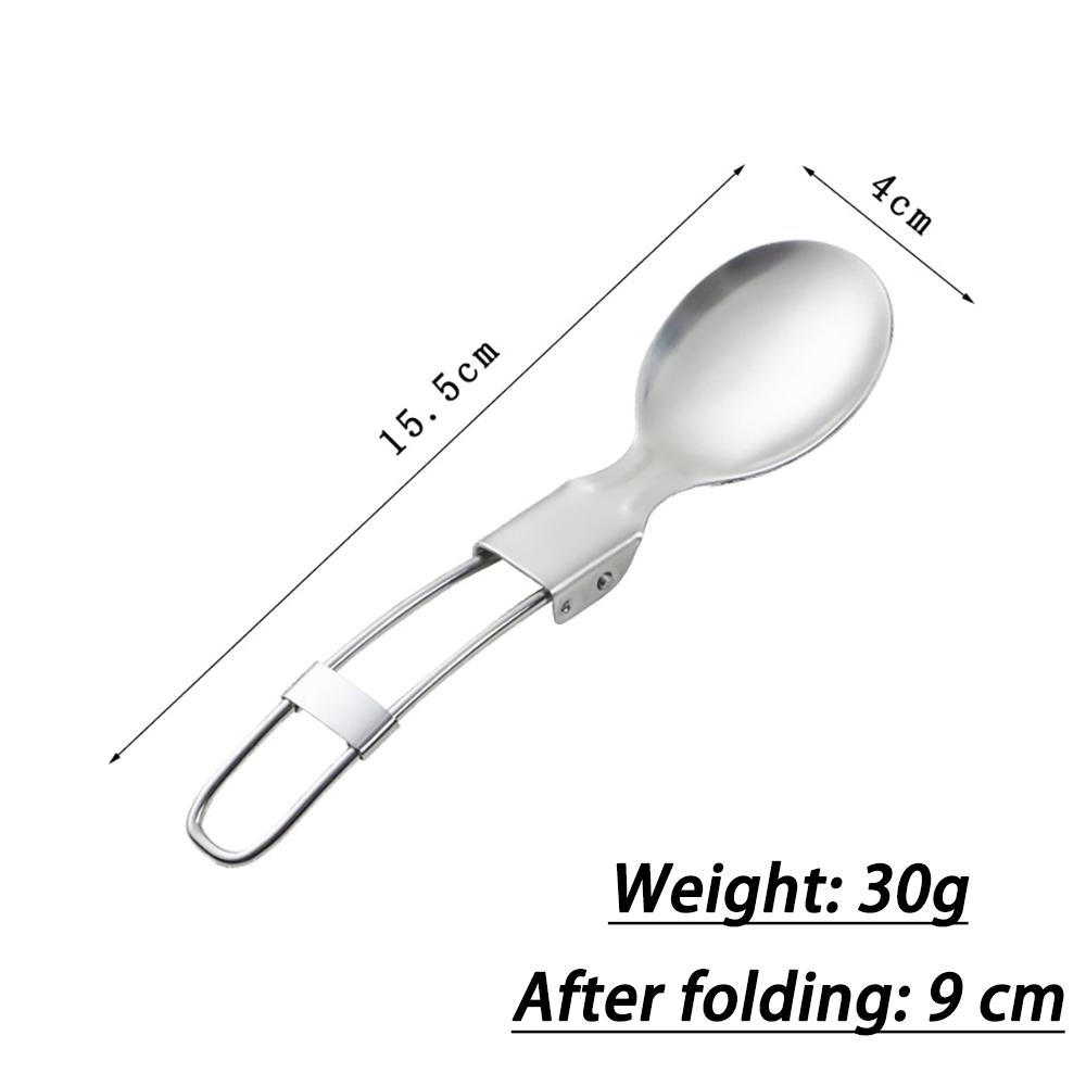 Stainless Steel Folding Spoon Folding Tableware Small Knife Salad Spoon with Fork Folding Spoon Outdoor Portable Set