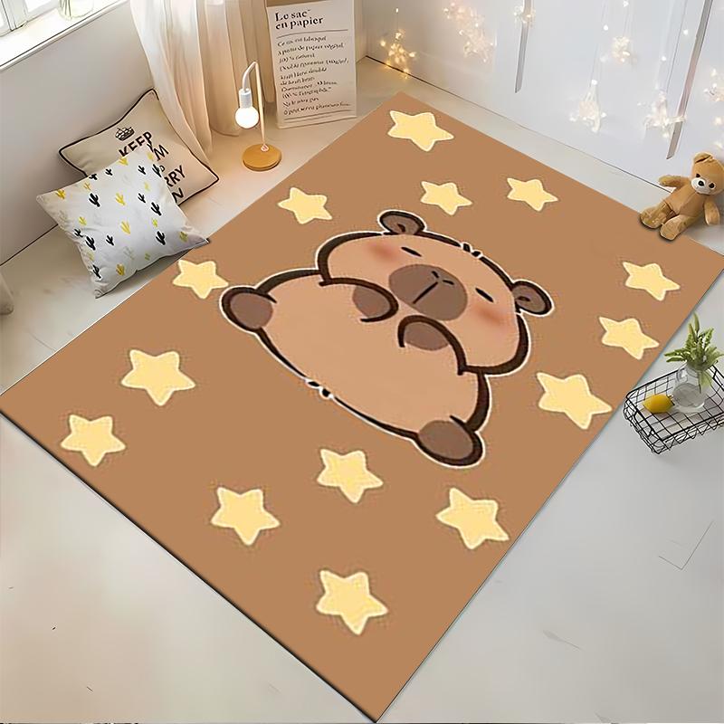 Cute Cartoon Bear and Stars Pattern Carpet for Living Room Decor Suitable for Use As an Anti-slip for Living Room Bedroom Sofas