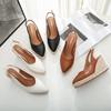 2025 Spring Summer High Heels Women Heeled Shoes Pointed Toe Brand Ladies Party Shoes Women Pumps Wedges 8cm Plus Size 42