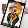 Fresh Elegant Print Brand Scarves Soft Satin Square Scarves Neckerchief Women Shawls Hijab Scarf Bandana 70X70CM