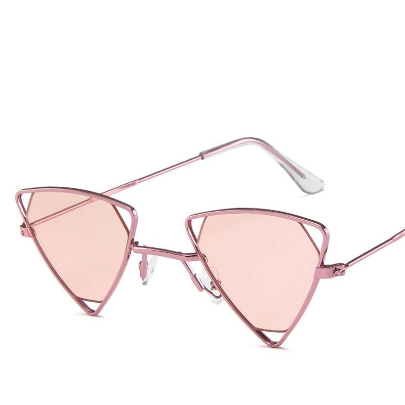 Retro Alloy Triangle Punk Sunglasses Men Hollow Eyewear Candy Colors Gradient Gothic Sun Glasses For Women Openwork Metal Frame