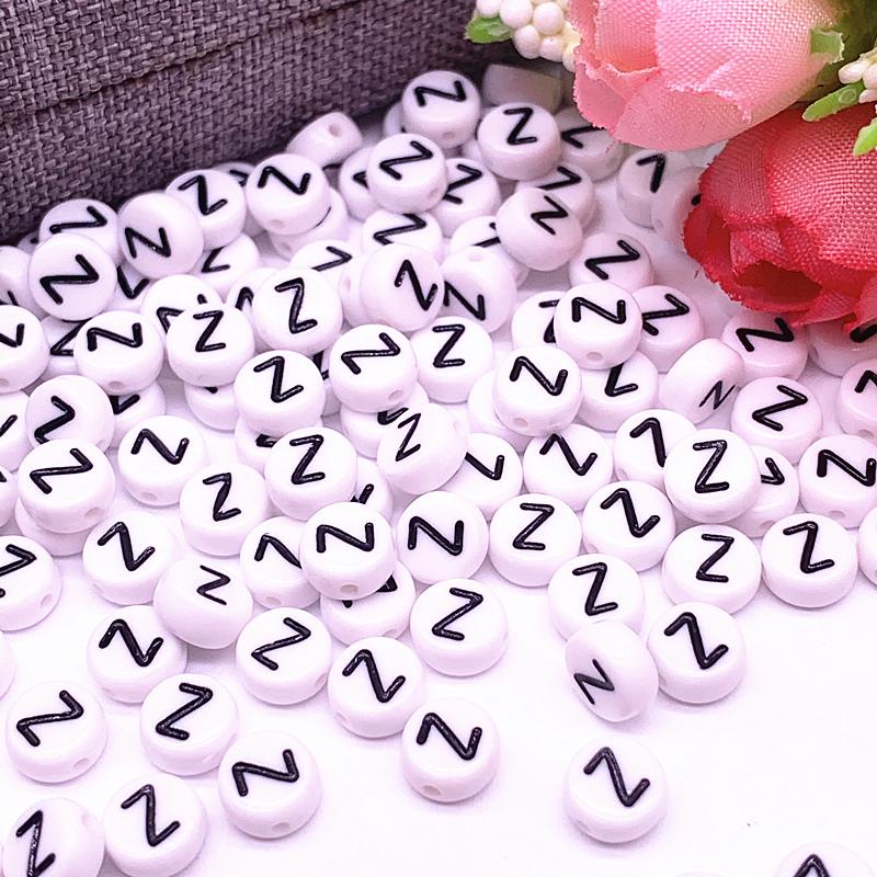 100pcs/lot 7x4mm 26 Letter Beads Round Shape Beads Alphabet Letter Charms for Make Jewelry Accessories