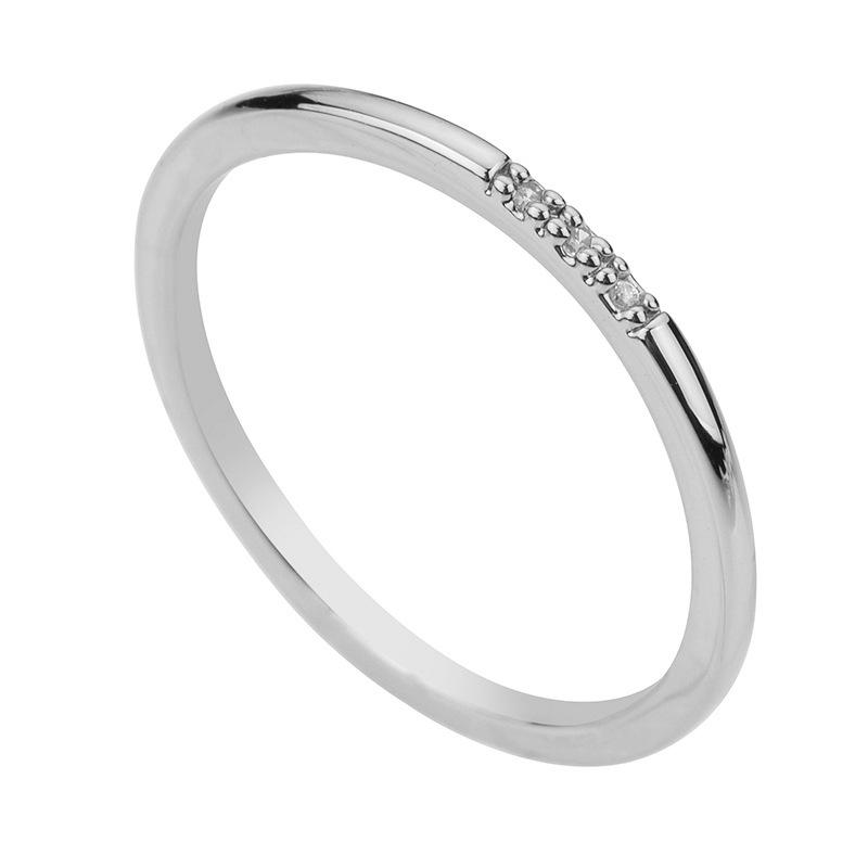 Titanium Steel Zircon Ring Couple Ring 18 Gold Diamond Ring Rose Gold Women S Ring Simple Tail Ring Row Ring no. 5 платиновый