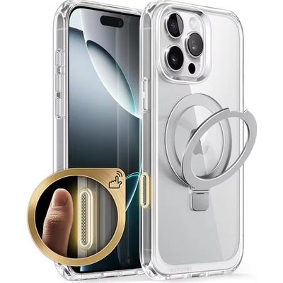 Manyetik Şeffaf Kamera Kontrol Düğmesi Macsafe Stand Kılıf IPhone 16 Pro Max Plus 16Pro 16Plus IPones Magsafe Tutucu Kılıfı
