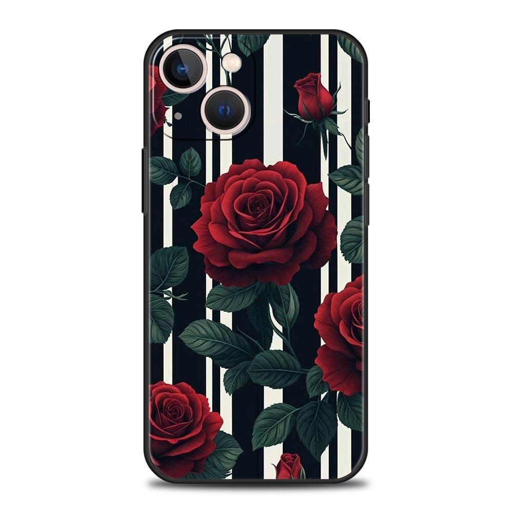 Oil Painting Flowers Pattern Design Phone Case Cover for iPhone 17 16 15 14 13 12 11 Pro Max 17 Air Plus Shockproof Soft TPU Bag