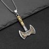 Nordic Viking Raven Axe Titanium Steel Personality Vintage Pendant Necklace Men's Hip Hop