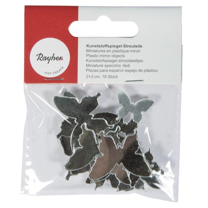 Decorative Mirror - Butterfly - 18 Pcs - Acrylic - Reflective Plastic - Interior