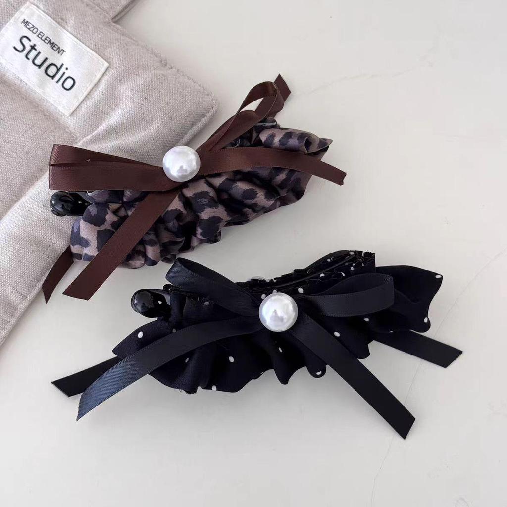 Koreanische Satinblume Perle Bananenhaarspange - Elegantes Damen Luxus Haaraccessoire