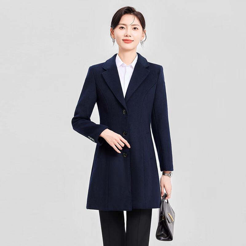 Professional Wool-Blend Mid-Length Uniform Coat