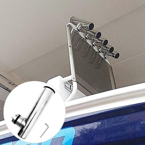 Edelstahl Angelrutenhalter mit Schraubenschlüssel Verstellbar Hochbelastbar Metall Angelruten Ständer Floß Boot Angelzubehör