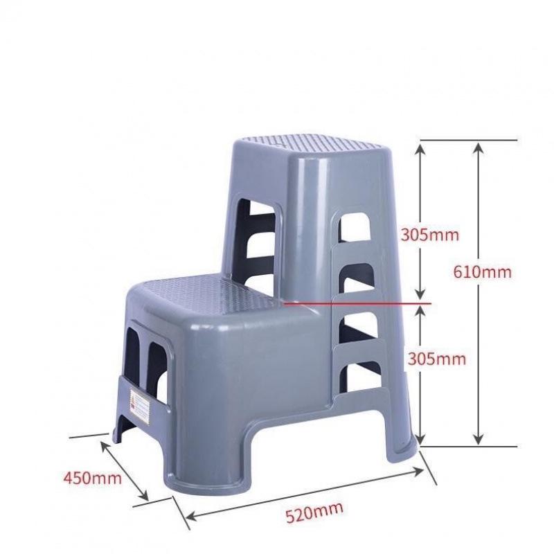 Adjustable Two-Step Car Wash Stool: Thickened, Multi-functional Plastic Footrest for Auto Shop & Household Use
