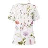 Women's Fashion Casual Floral Print Pullover Short Sleeve Top