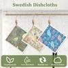 Kitchen Cleaning Cloths Dish Towels Cellulose Cotton Cleaning Cloths Absorbent Swedish Rags Soft Reusable Wet Dry Dishcloths