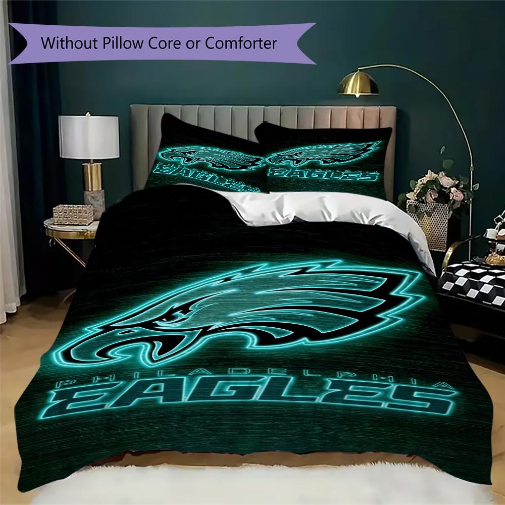 Philadelphia Eagles Pattern Bedding Uilt Set Uilt Cover Pillowcase Home Decoration Birthday Gift (1*duvet Cover + 2*pillowcase Without Core)