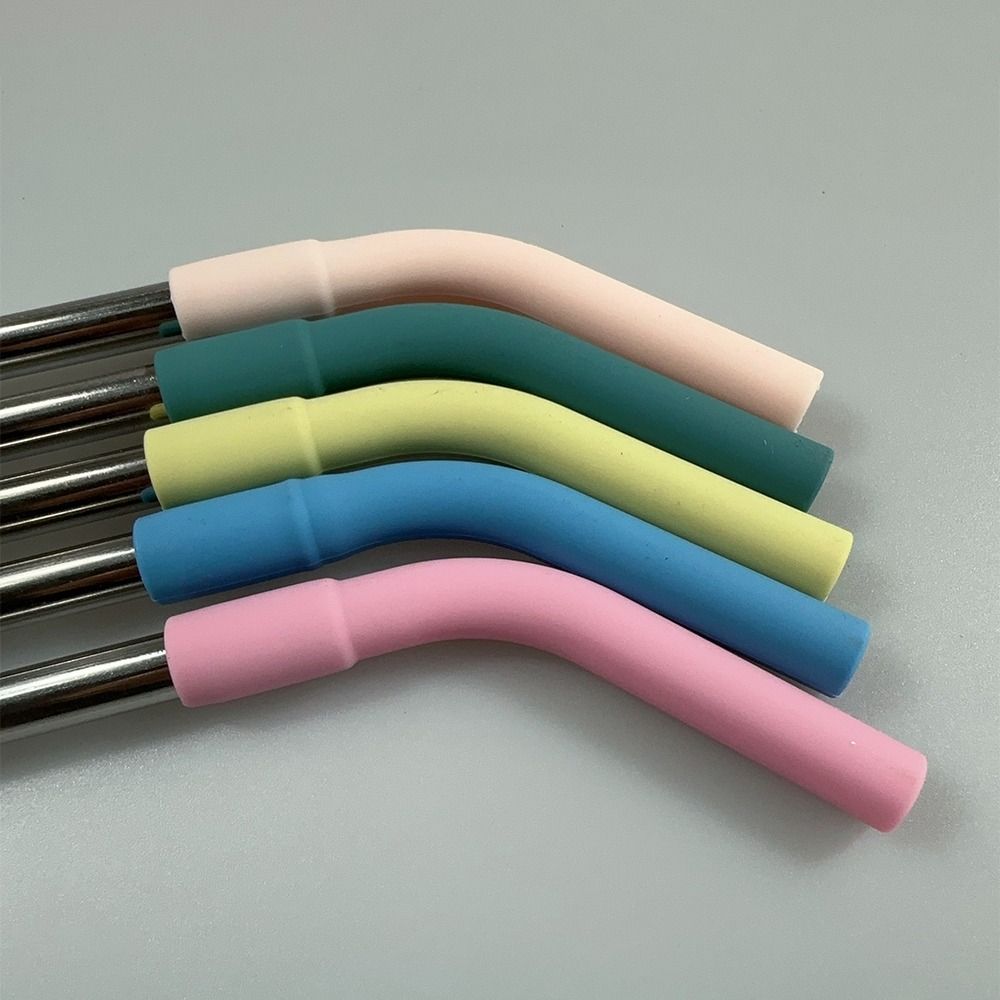 6Pcs Tea Coffee Juice Straw Head Drinkware Silicone Suction Nozzle  for 8mm Stainless Steel Straw