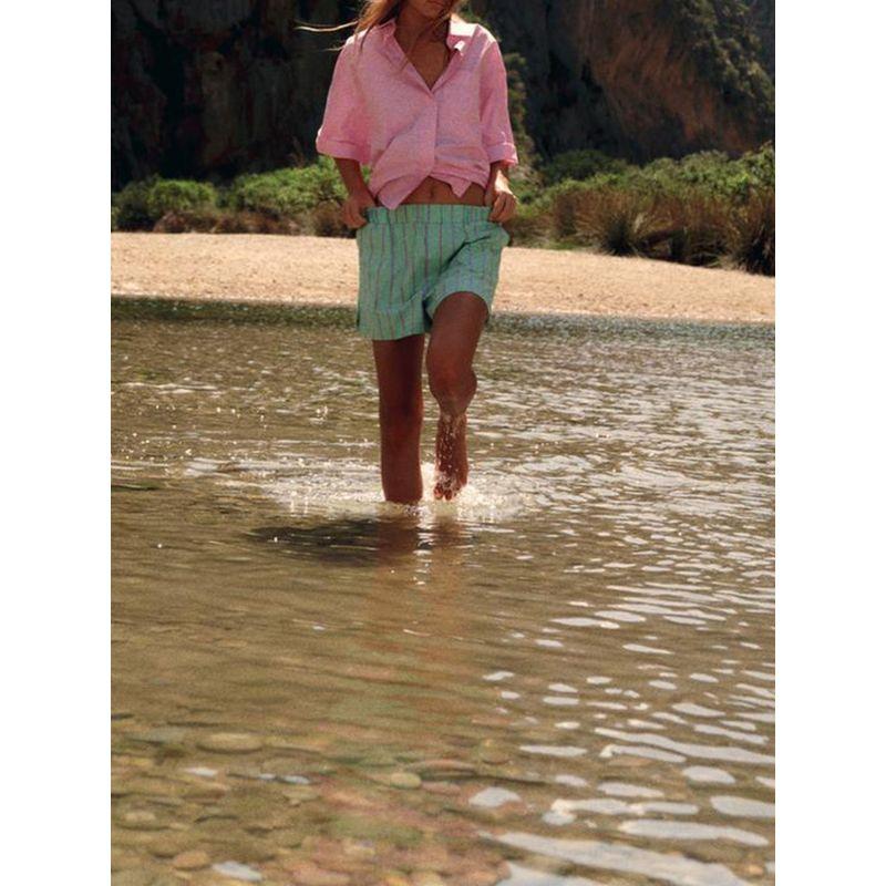 Za2024 Summer New Product Women's Clothes Fashion All-Match Boxer High Waist Stripes Casual Shorts 3067426 500