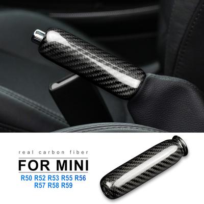 Dry Carbon Fiber Car Handbrake Grip Covers For MINI Cooper R55 Clubman R56 R57 R58 R59 R50 R53 Interior Trim Accessories