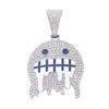 European American Hip Hop Jewelry Ice Face Enamel Emoji Pendant Men Hipster Street Rap Full Diamond Cuban Chain Necklace