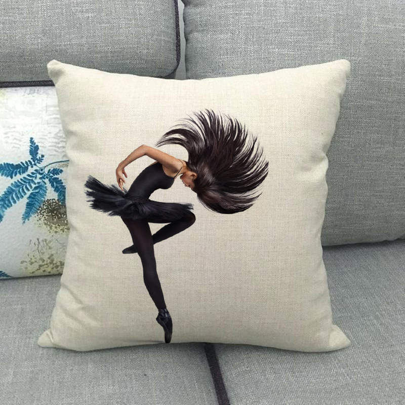 Elegant And Charismatic Dancer Series Digital Printing Short Plush Pillow Covers For Car Sofa Office Cushion Cover Home Goods