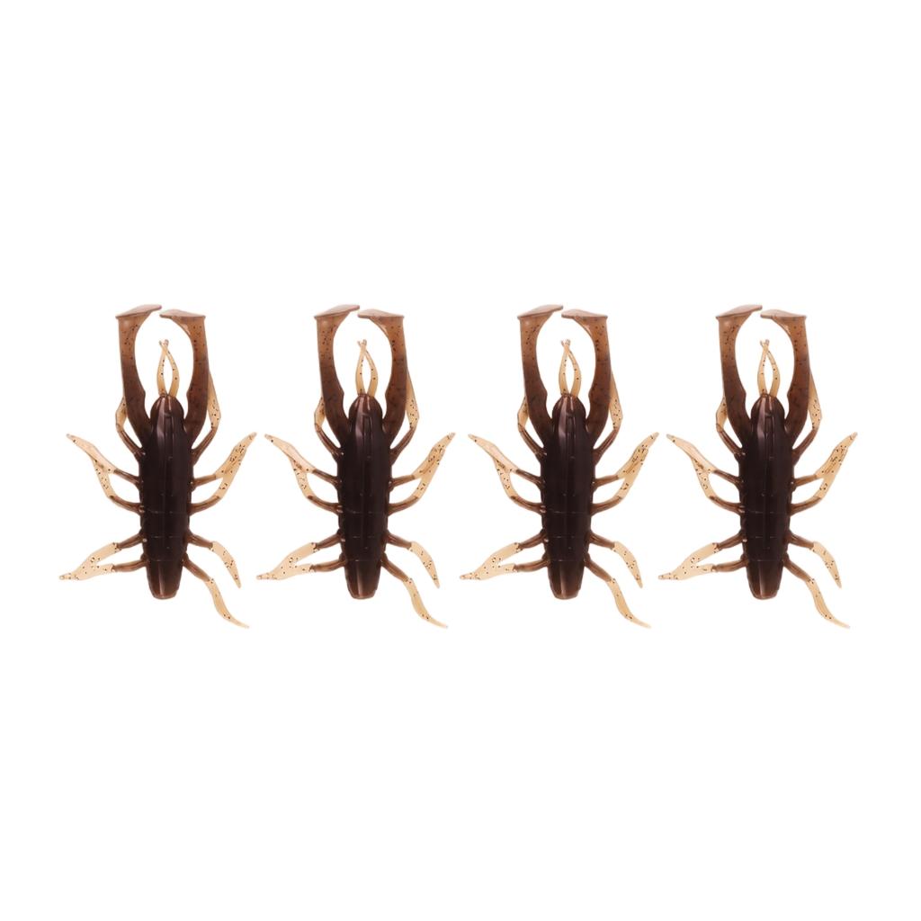 3 Inch Soft Fishing Lures High Density Salted Multi-Legged Bug Style Bait 4 Pack Suitable for Competitive Water Spider Imitation