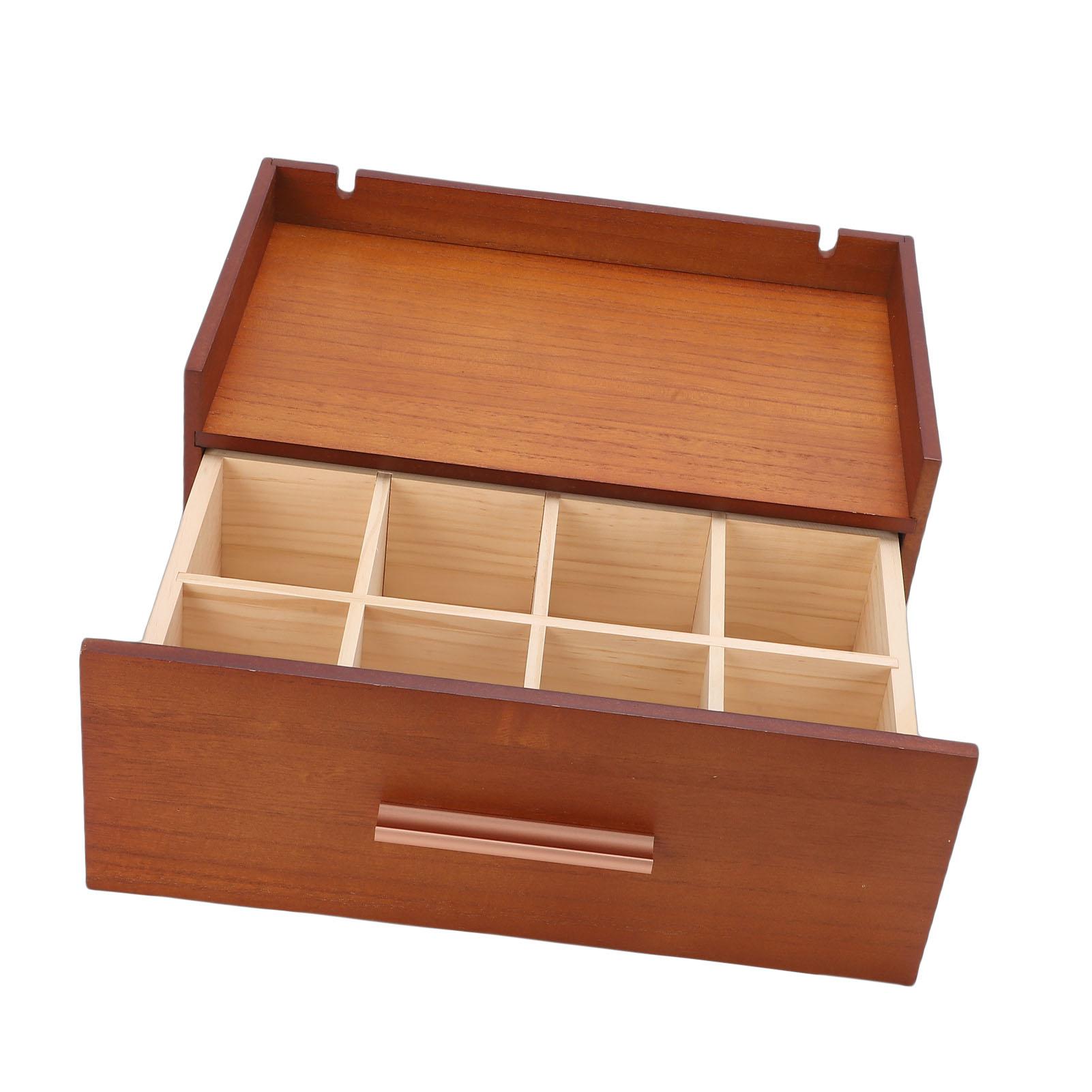 

Wood Tea Bag 8 Compartment Tea Bag Holder Storage Drawer for Coffee Sugar Countertop Display