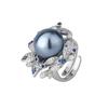 Schmuck Kupfer Platinplattiert Perle Blume Temperament Leichter Luxus Ring 14Mm