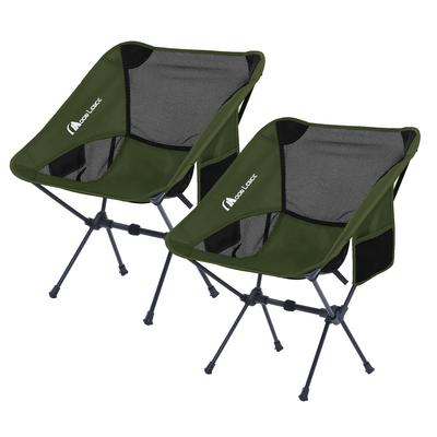 MOON LENCE Outdoor Folding Camping 150kg Weight Low Chair with Storage Ideal for and Set of 2 Chair, Compact, Ultra-Lightweight (907g), Capacity, Bag,