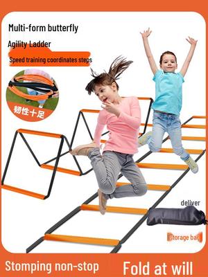 Multifunkční dětský cvičební žebřík: Skládací skákací panák, lano, motýl a překážkový žebřík