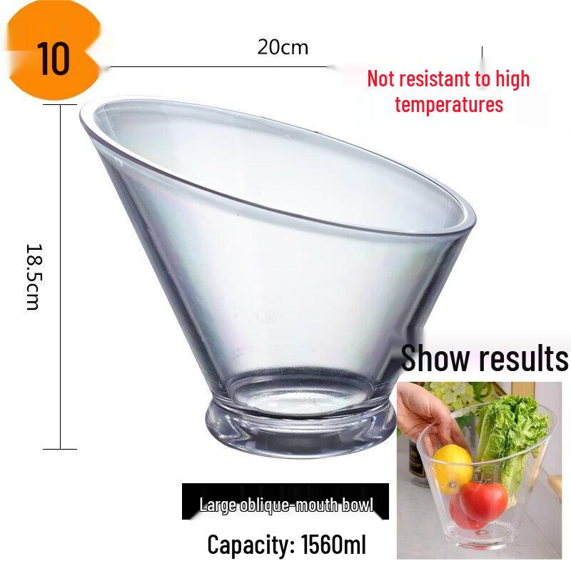 Jingbaodi Clear Slanted Serving Bowls, 1560ml, 10-Pack
