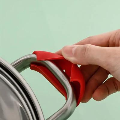 2/8Pcs Silicone Pan Handle Cover Heat Insulation Covers Pot Ear Clip Non-slip Steamer Casserole Pan Handle Holder Kitchen Tools