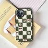 Green & Orange Check Phone Case For iPhone 17,16,15,14,13,12,11 Plus,Pro Max,XS,Colorful Silver Black Cover