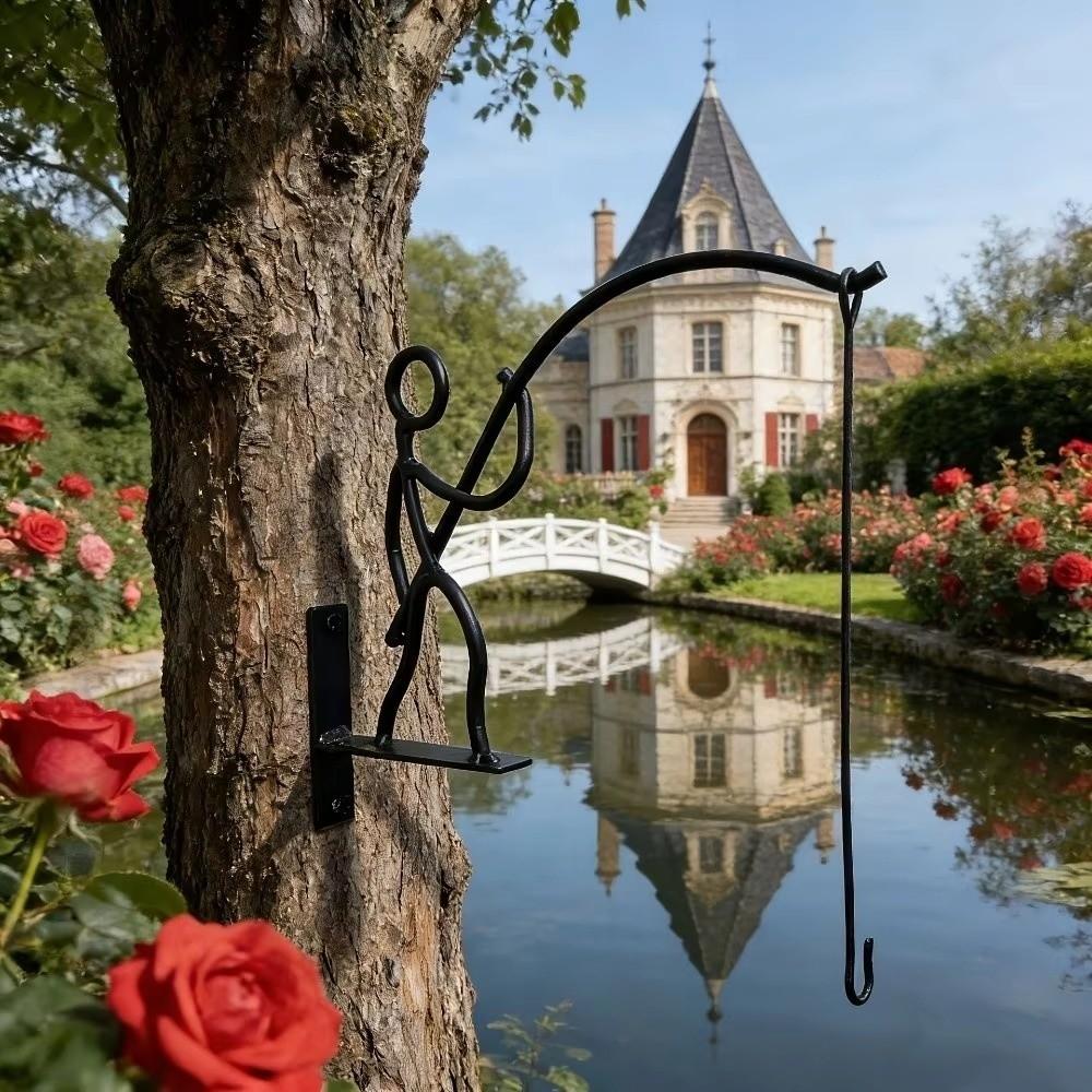 Multifunctional Fisherman Wall Planter Holder Abstract Shape Clean Lines Wall Hooks