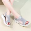 Women's Sandals Beach Shoes Summer Lace Mesh Sport Shoes for Girl Open Toe Casual Walking Black Sandals Large Size