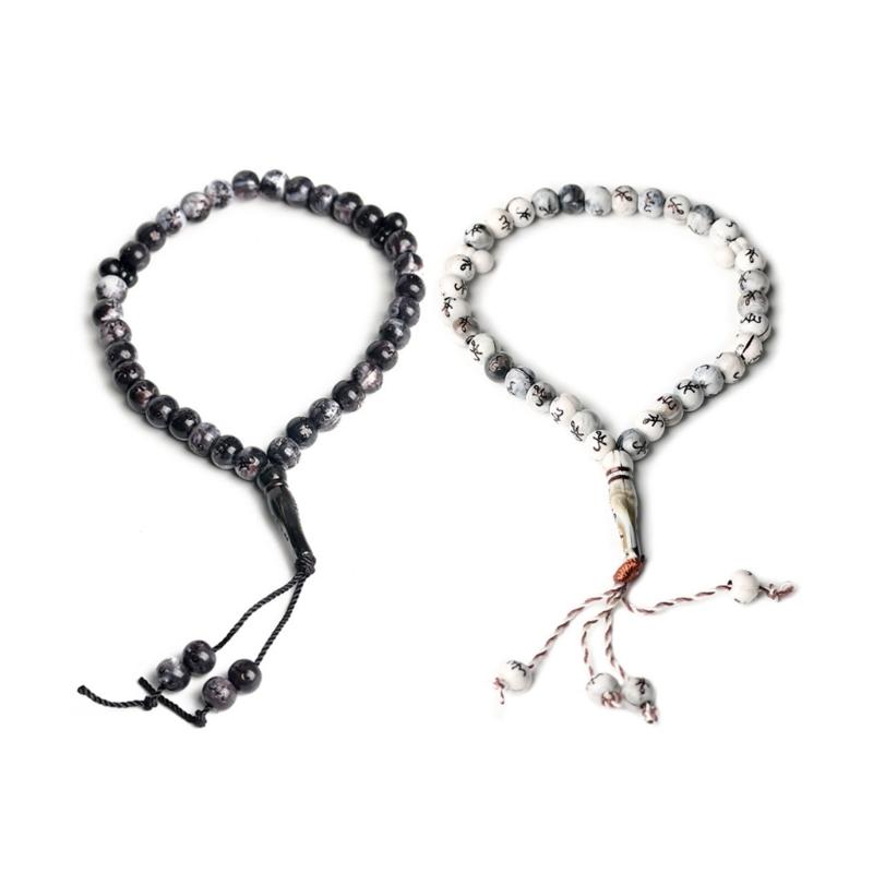 Brățară elegantă cu mărgele de rozariu pentru rugăciune, Religie, Cadou de Eid, Tasbih, Brățară cu mărgele de rugăciune, Ciucuri făcuți manual, Lanț de mână, Decor