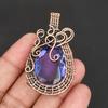 Handmade Copper Wire Wrapped Amethyst Gemstone Copper Pendant Vintage Boho Jewelry Gift