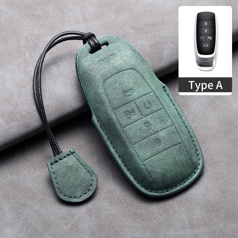 Leather Car Key Case Full Cover Remote Shell For Gac New Energy Trumpchi Aion S ION V Y LX and Mitsubishi Airtrek EV Accessories