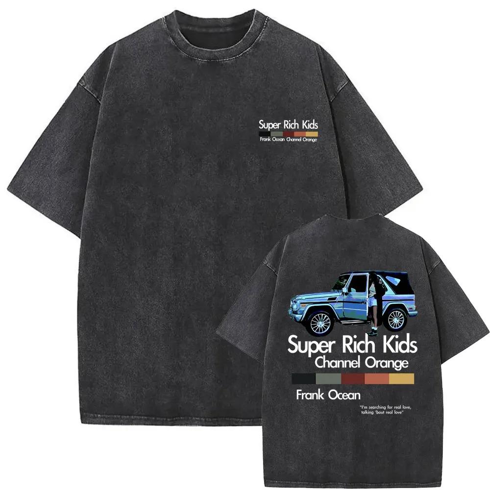 Hot Sale Rapper Frank Blond Poster Print Tshirt Men Women Vintage Washed Cotton Summer Tee Harajuku Fashion Oversize Casual Top