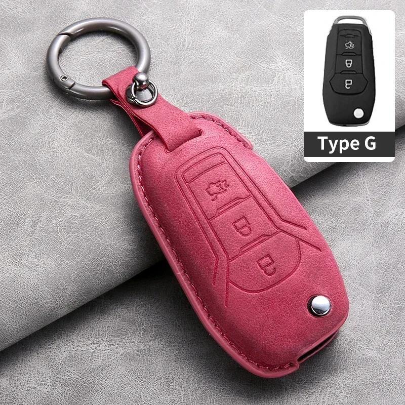 Leather 3 Buttons Car Flip Key Case Cover for Ford Figo 2017 Mondeo 5 Ecosport Puma 2020 Fiesta Mk8 Everest Ranger Protector Fob