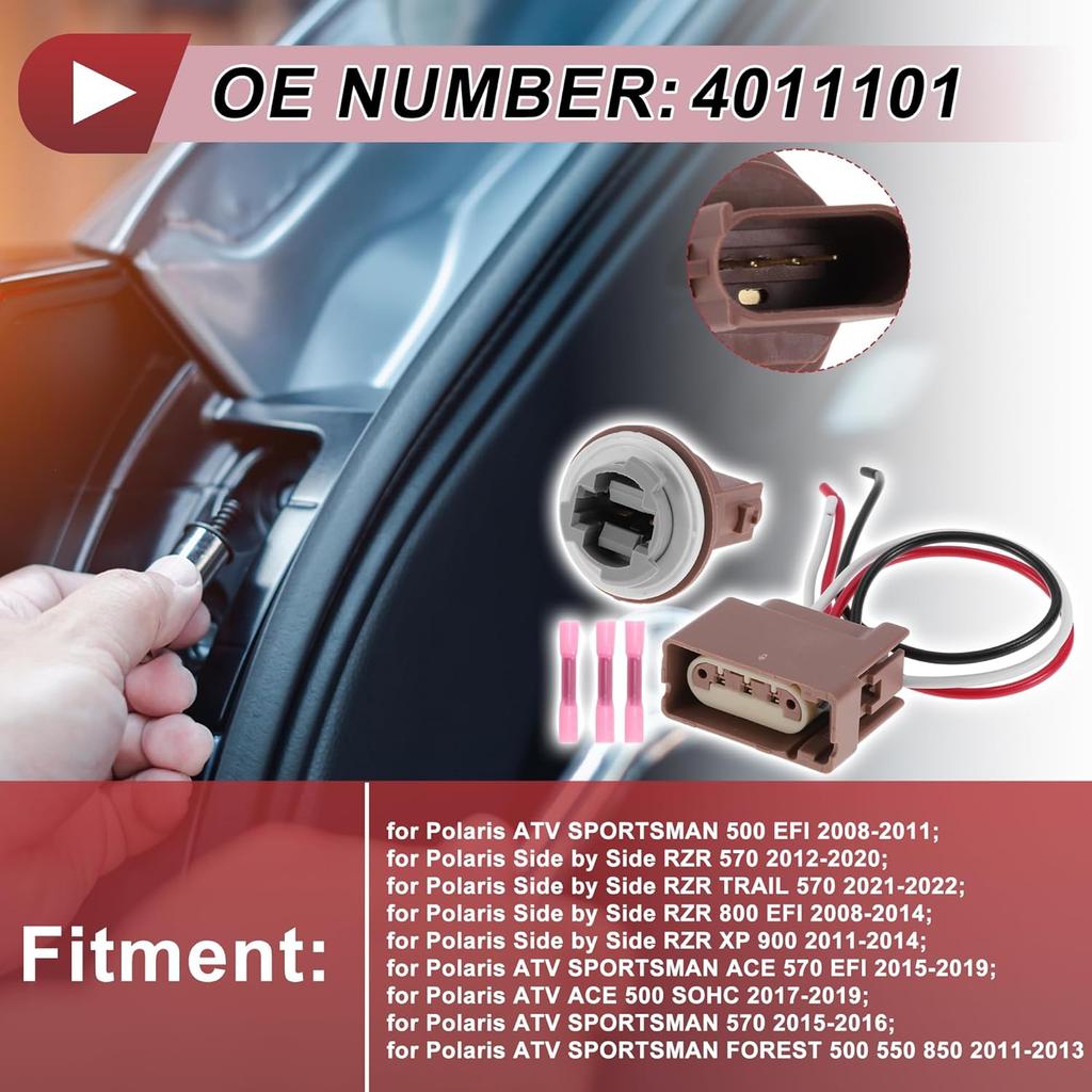 1 Set Tail Light Socket Wiring for Polaris ATV Sportsman 500 EFI 2008-2011 No.4011101 Lamp Bulb Pigtail Connector Harness